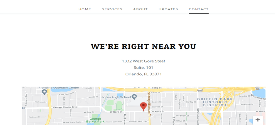 weebly southccorner business theme contact map