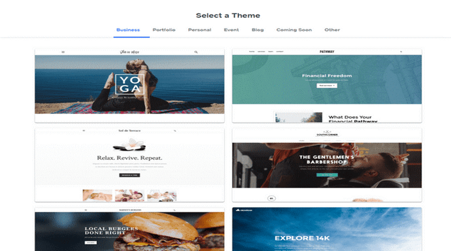 Weebly Themes Selection of Weebly website themes with industry categories above to help filter
