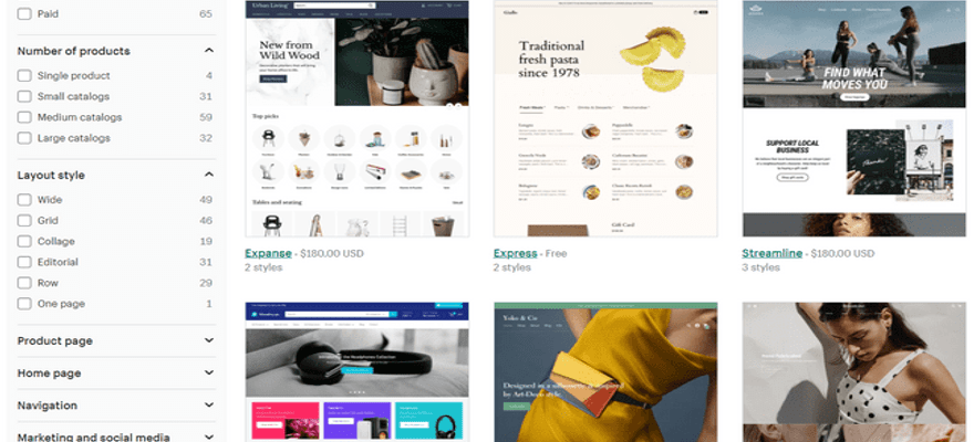 weebly vs shopify themes