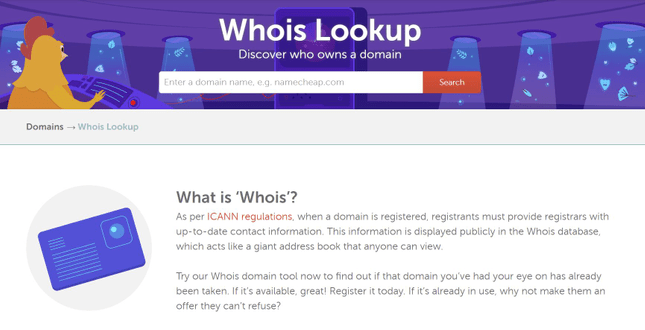 whois_lookup_tool Domain Lookup tool by NameCheap