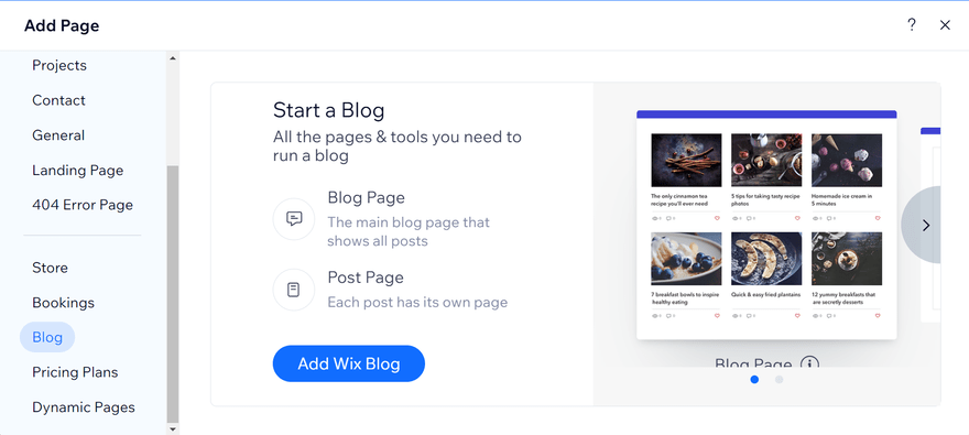 Wix add blog page Adding a blog page in the backend of Wix
