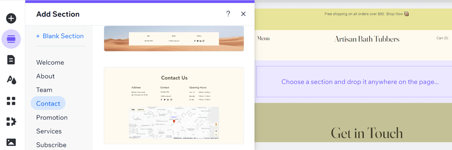 Wix contact page Selecting a Wix contact form to add to a website