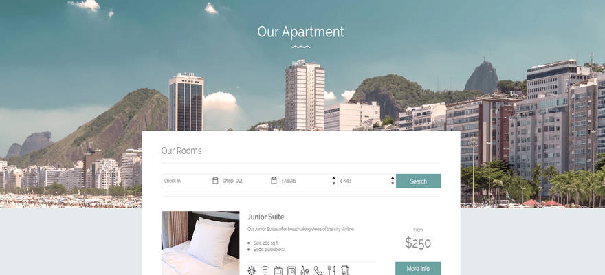 wix hotel template be my guest booking