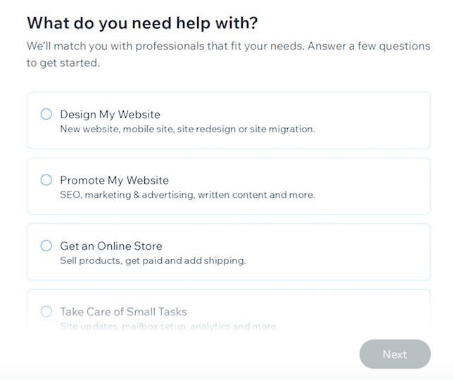 Wix Marketplace webform screenshot Wix Marketplace webform screenshot