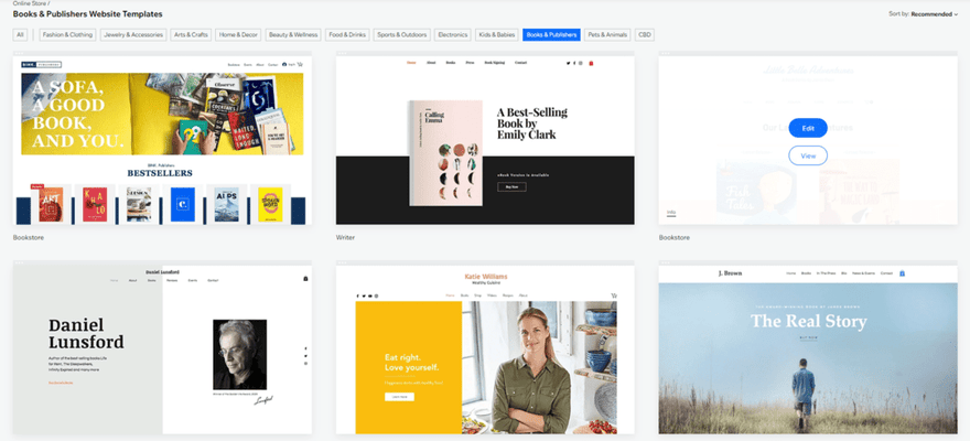 An image showing images of Wix online store templates on a white background.