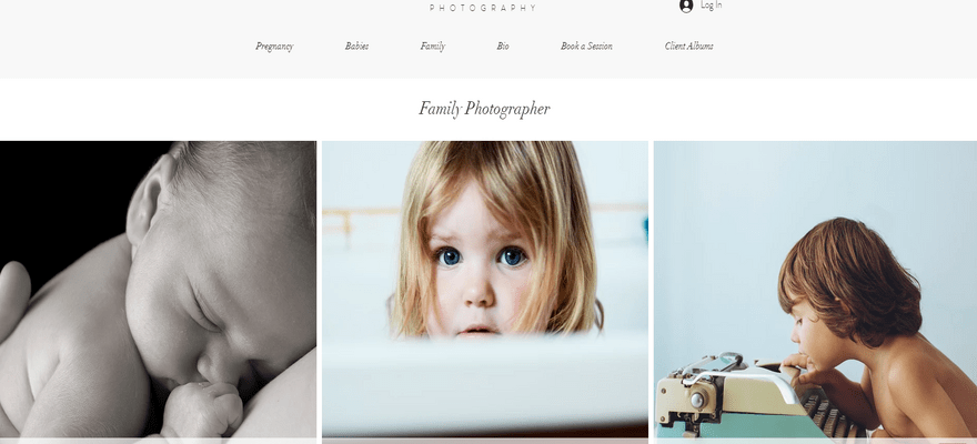 wix photography template emilia carter