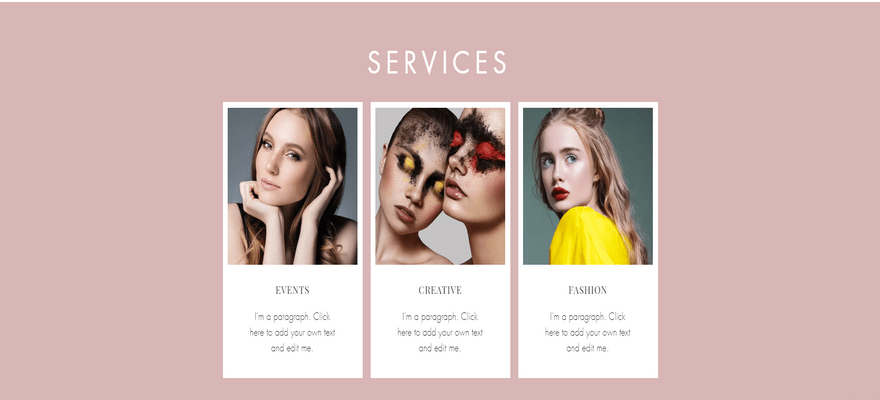 wix portfolio template kiss and makeup services