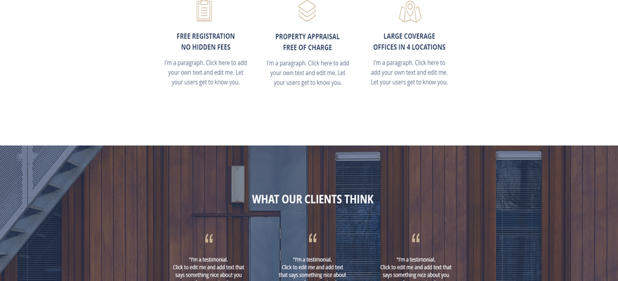 wix real estate template faber & co testimonials