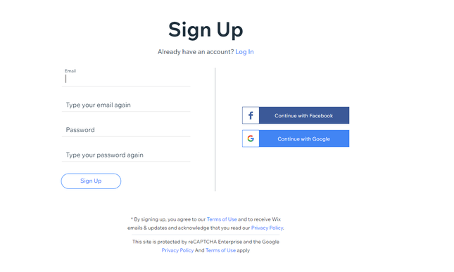 Wix Registration Wix Registration