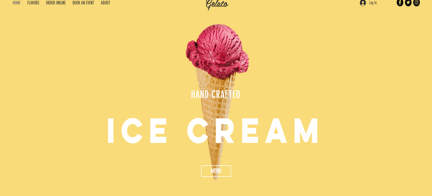 wix restaurant template gelato home