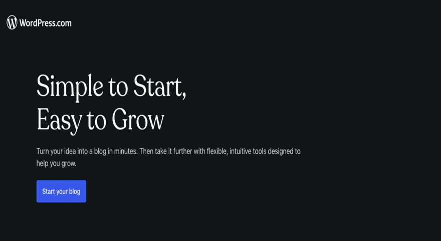 wordpress Homepage for WordPress website.