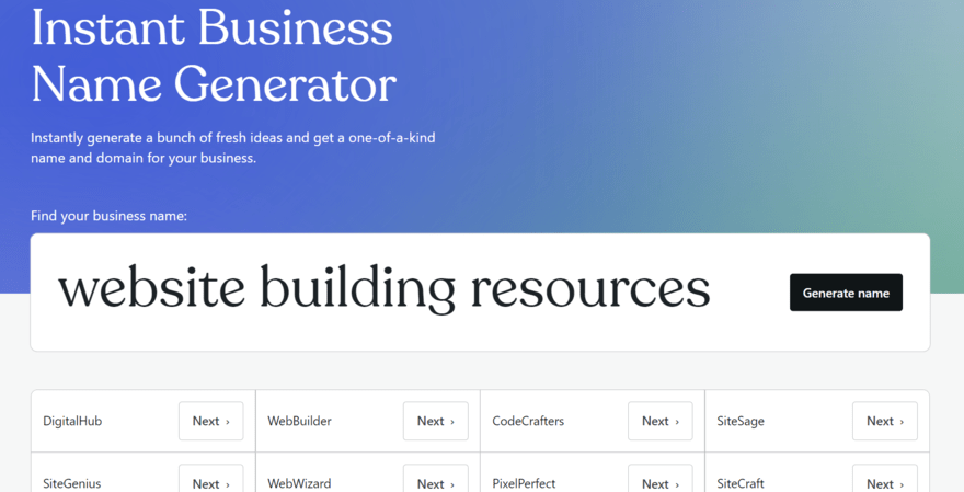 wordpress business name ai generator WordPress AI business name generator in action