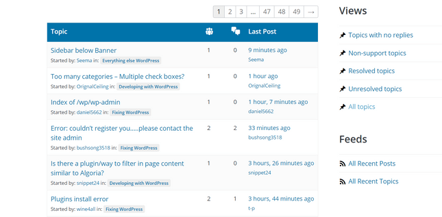 wordpress forum WordPress support forums with user answers