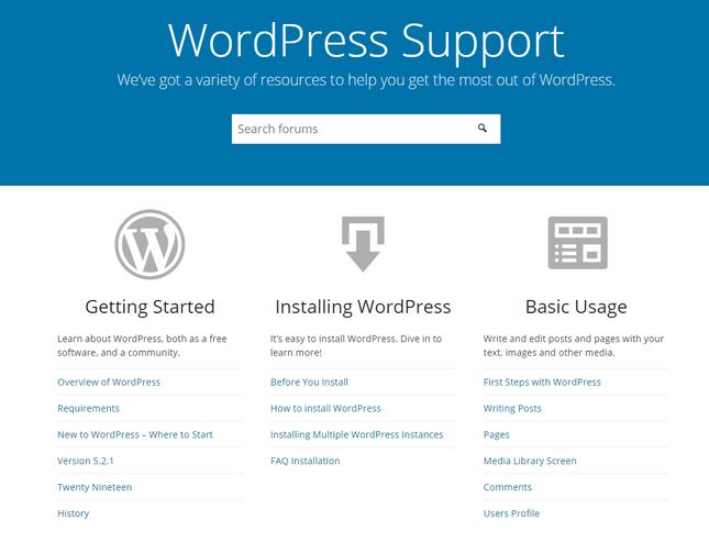 wordpress support wordpress support
