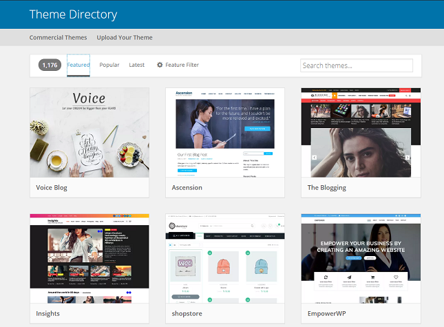 wordpress-theme-directory WordPress' extensive theme directory