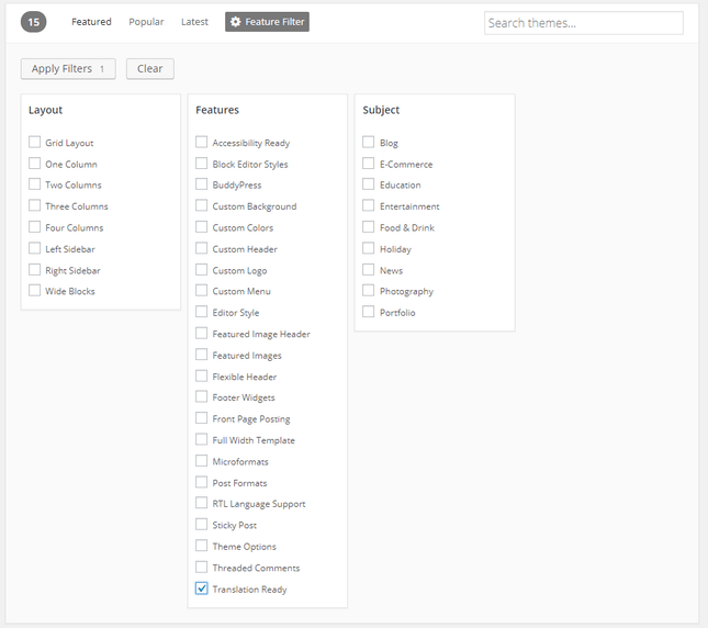 wordpress translation ready theme filter wordpress translation ready theme filter