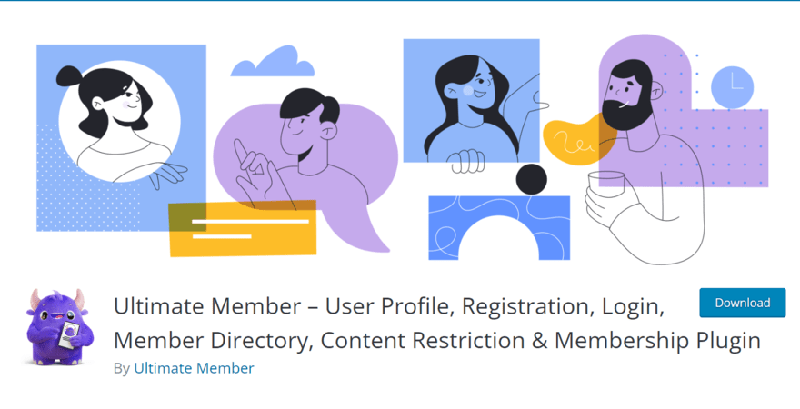 WordPress Ultimate Member plugin Ultimate Member plugin in WordPress library with a download button