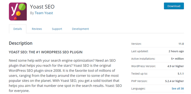WordPress Yoast Yoast SEO description