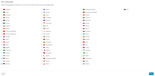 wpml setup stage two choose languages wpml setup stage two choose languages